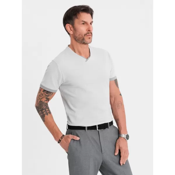  Pánské triko OMBRE OM-TSCT-0198 LIGHT GREY 