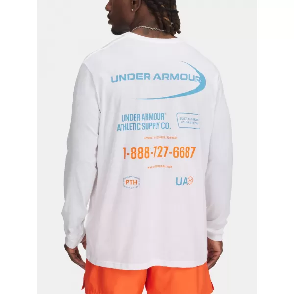 Pánské triko UNDER ARMOUR M WORKWEAR LOGO LS 1390167-100 BÍLÁ 