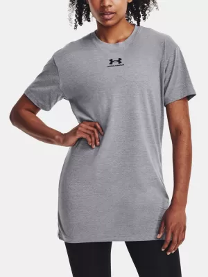 Dámské triko UNDER ARMOUR W EXTENDED SS NEW 1383429-035 ŠEDÁ