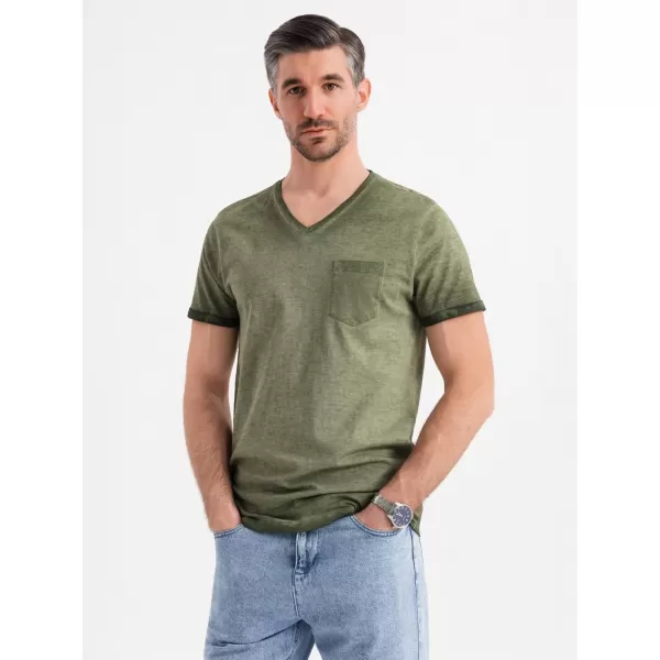  Pánské triko OMBRE OM-TSWT-0242 OLIVE 