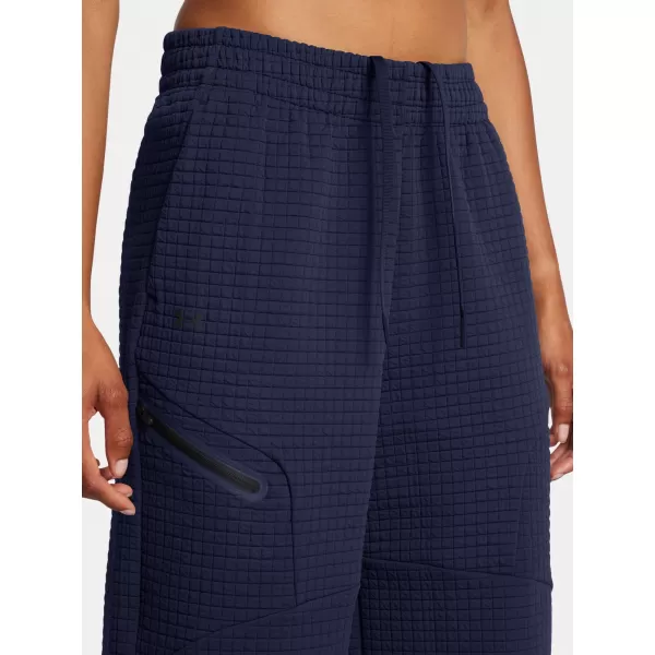  Dámské sportovní kalhoty UNDER ARMOUR UNSTOPPABLE FLC GRID CROP 1386492-410 MODRÁ 