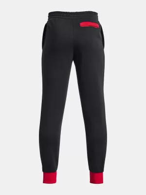 Chlapecké tepláky UNDER ARMOUR RIVAL FLEECE SCRIPT JGRS 1379789-001 ČERNÁ