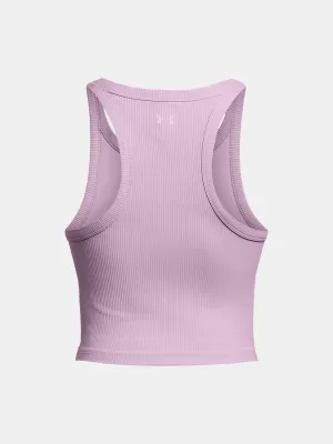 Dámské tílko UNDER ARMOUR MERIDIAN RIB CROP TANK 1384008-543 FIALOVÁ