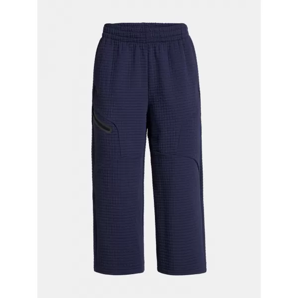  Dámské sportovní kalhoty UNDER ARMOUR UNSTOPPABLE FLC GRID CROP 1386492-410 MODRÁ 