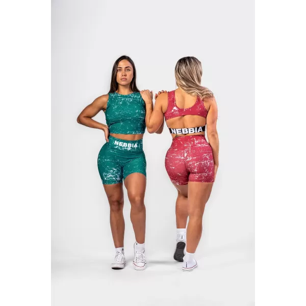  NEBBIA Leginové šortky s vysokým pasem 5 palce HAMMIES 615 GREEN 