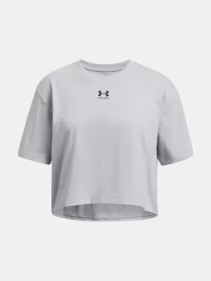 Dívčí triko UNDER ARMOUR RIVAL SS 1389755-011 ŠEDÁ