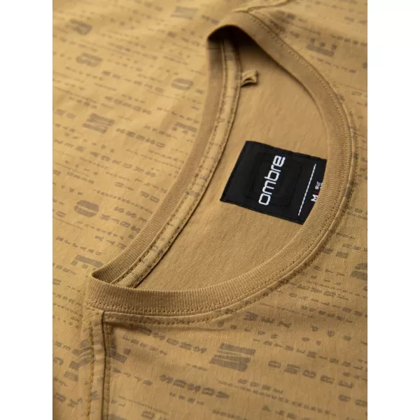  Pánské triko OMBRE OM-TSFP-0225 DARK OLIVE 