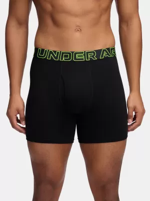 Pánské boxerky UNDER ARMOUR M PERF COTTON 6IN (3KS) 1383889-004 ČERNÁ