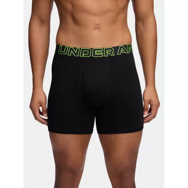  Pánské boxerky UNDER ARMOUR M PERF COTTON 6IN (3KS) 1383889-004 ČERNÁ 