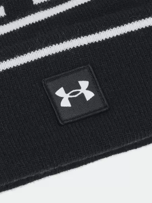 Pánská čepice UNDER ARMOUR M HALFTIME POM BEANIE 1386634-001 ČERNÁ