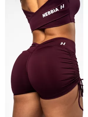 NEBBIA Push-up šortky se šněrováním STRONG BEAUTY 429 DARK RED