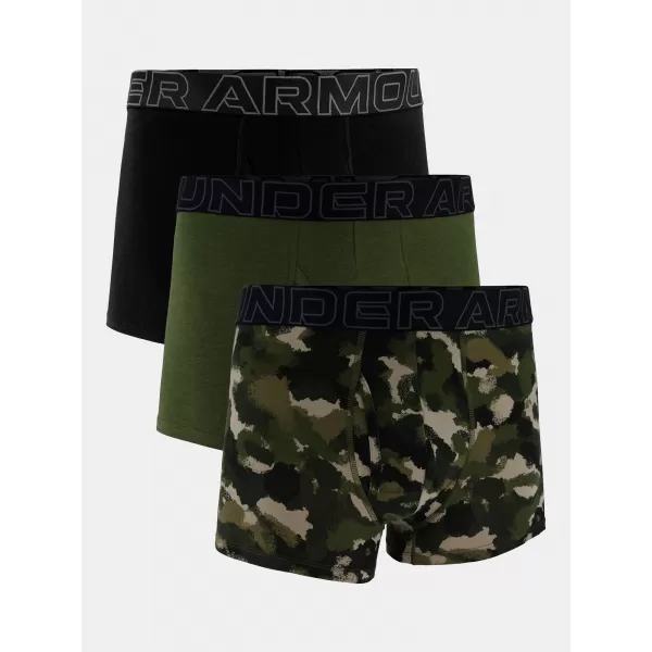  Pánské boxerky UNDER ARMOUR M PERF COTTON NOV 3IN 1383892-391 ZELENÁ 
