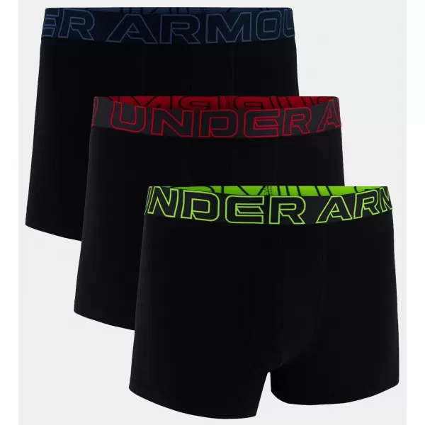  Pánské boxerky UNDER ARMOUR M PERF COTTON 3IN (3KS) 1383891-004 ČERNÁ 