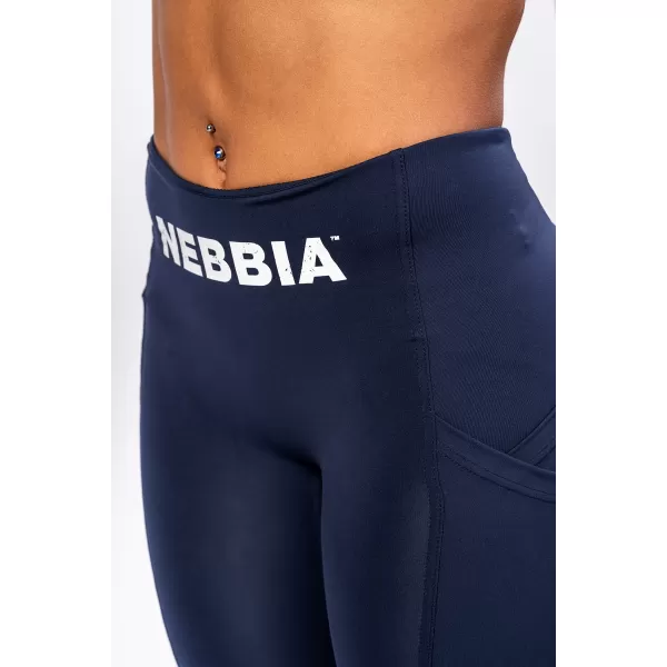  NEBBIA Cyklistické šortky s vysokým pasem 10 palce GYM THERAPY 628 DARK BLUE 