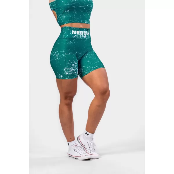 NEBBIA Leginové šortky s vysokým pasem 5 palce HAMMIES 615 GREEN 