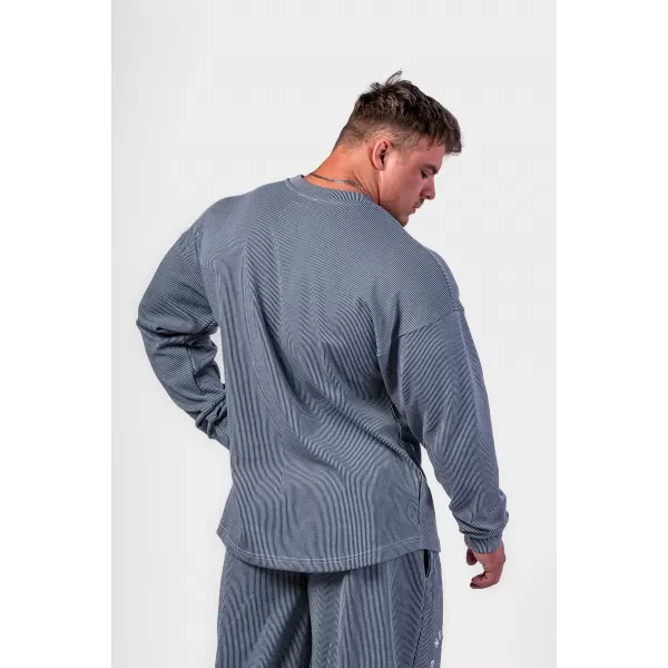  NEBBIA Oversized mikina bez kapuce SIGNATURE 797 BLUE 