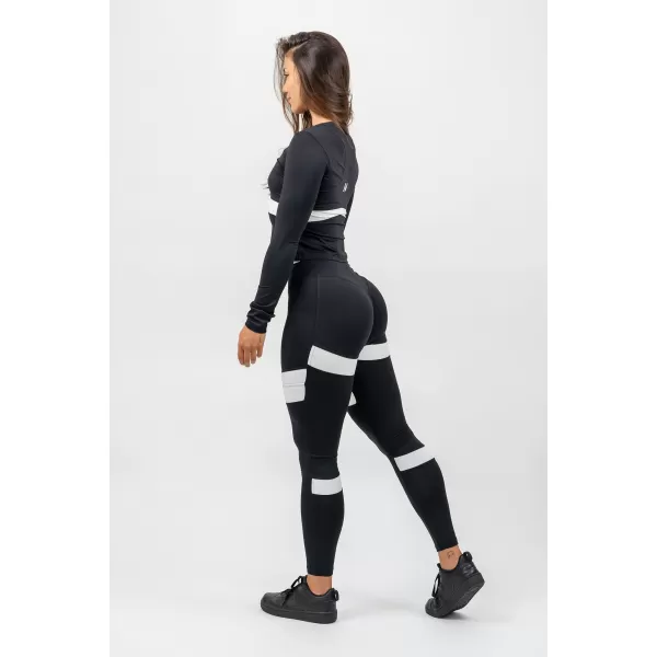  NEBBIA Černý top s dlouhým rukávem TRUE HERO 242 BLACK 