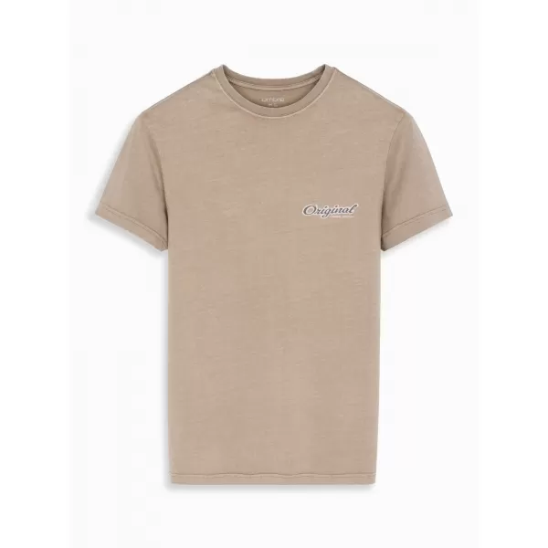  Pánské triko OMBRE OM-TSWT-0201 DARK BEIGE 