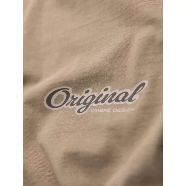  Pánské triko OMBRE OM-TSWT-0201 DARK BEIGE 