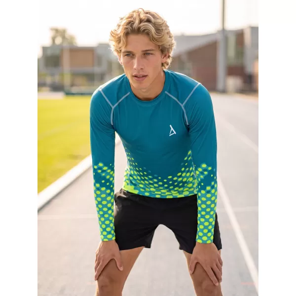  Pánské funkční kompresní triko s dlouhým rukávem premium ALTISPORT VOJ/ALM109TR03 EMERALD-FLUO 