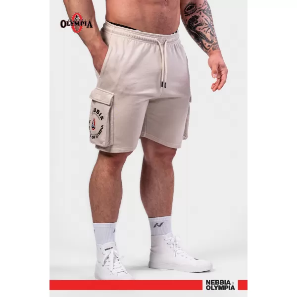 NEBBIA Washed volné cargo šortky LEGACY 787 LIGHT GREY 