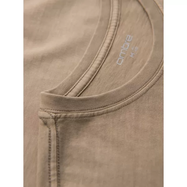  Pánské triko OMBRE OM-TSWT-0201 DARK BEIGE 