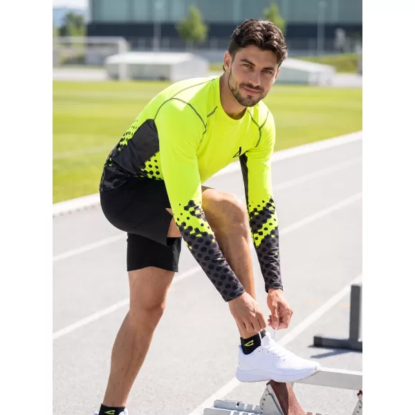  Pánské funkční kompresní triko s dlouhým rukávem premium ALTISPORT VOJ/ALM109TR03 FLUO YELLOW 