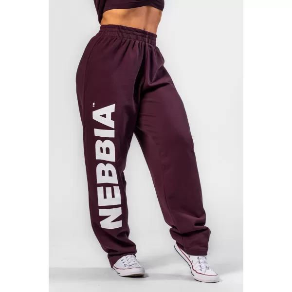  NEBBIA Volné baggy tepláky BOYFRIEND STYLE 432 DARK RED 