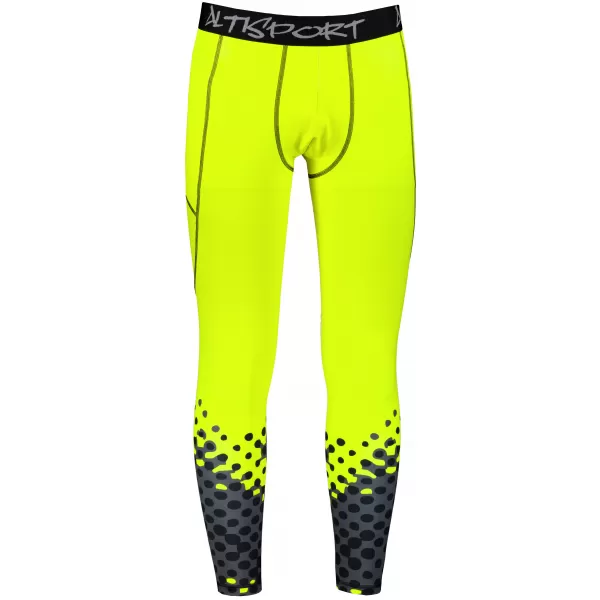  Pánské sportovní legíny dlouhé premium ALTISPORT VOJ/ALM109LEG01 FLUO YELLOW 