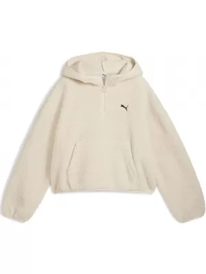 Dámská mikina PUMA WARDROBE ESS OVERSIZED POLAR FLEECE HOODIE 632048-87 BÍLÁ