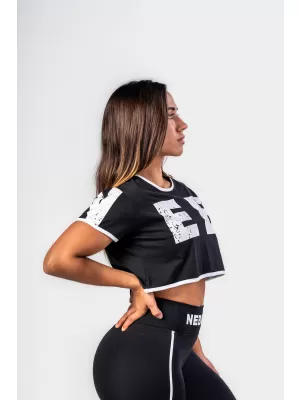 NEBBIA Crop top tričko GAME ON 610 BLACK