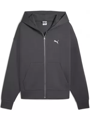 Pánská mikina PUMA WARDROBE ESS BOXY FULL-ZIP HOODIE DK 632066-44 ŠEDÁ