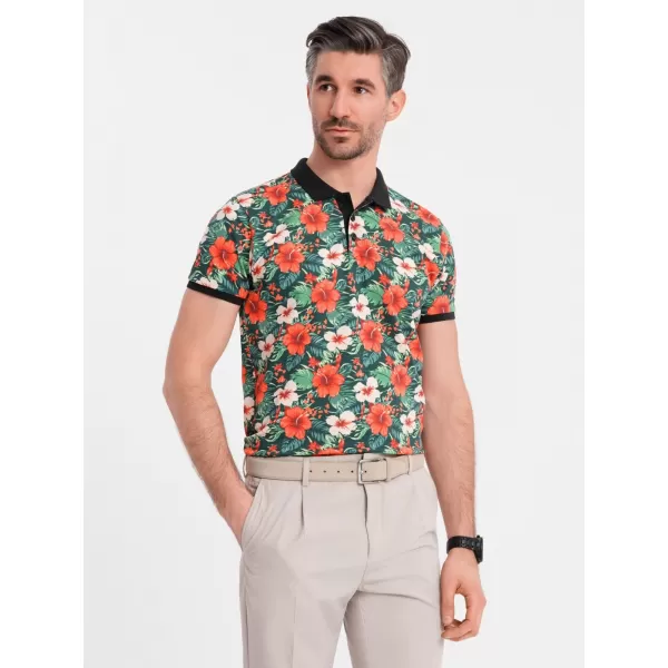  Pánské polo triko OMBRE OM-POSS-0149 BLACK 