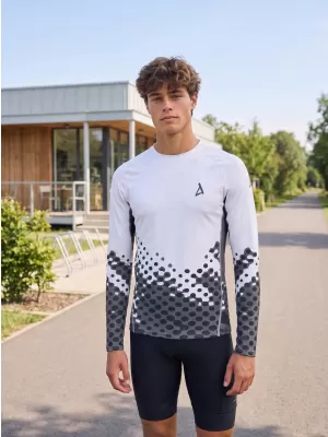 Pánské funkční kompresní triko s dlouhým rukávem premium ALTISPORT VOJ/ALM109TR03 BÍLÁ