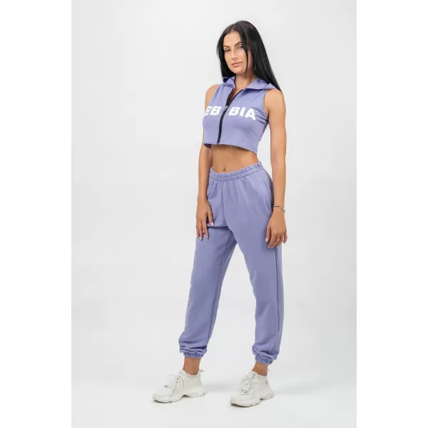  NEBBIA Sportovní volné tepláky GYM TIME 281 LIGHT PURPLE 