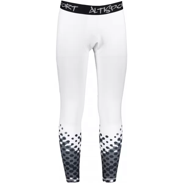  Pánské sportovní legíny dlouhé premium ALTISPORT VOJ/ALM109LEG01 BÍLÁ 