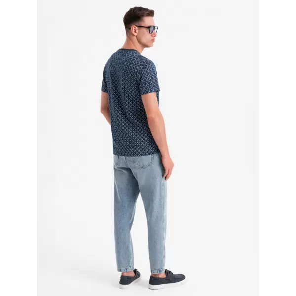 Pánské tričko OMBRE OM-TSFP-0250 NAVY BLUE 
