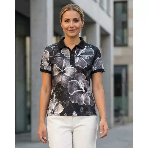  Dámské funkční triko s límečkem premium ALTISPORT VOJ/ALW102TR05 ČERNOBÍLÁ 