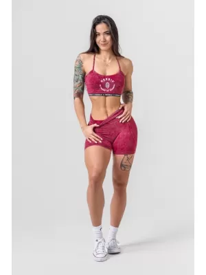 NEBBIA Washed legínové šortky s vysokým pasem HERITAGE 780 RED