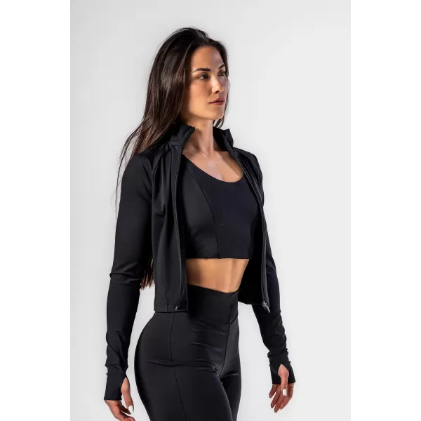  NEBBIA Deni x Fitness tracktop na zip 314 BLACK 