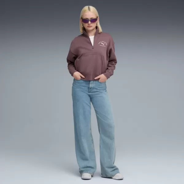  Dámská mikina PUMA CLASS COMFORT HALF-ZIP SHORT CREW FL 688138-88 FIALOVÁ 
