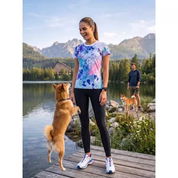  Dámské funkční triko premium ALTISPORT VOJ/ALW055TR01 FIALOVÁ/MODRÁ 