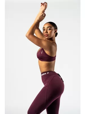 NEBBIA Sportovní podprsenka se střední oporou TWIST-KNOT 423 DARK RED