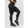 NEBBIA Dámské sportovní legíny se síťkou INTENSE Mesh 838 Gold BLACK/GOLD