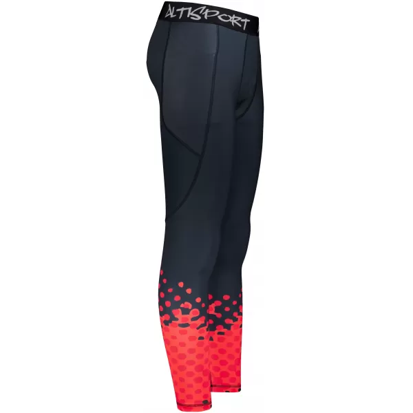  Pánské sportovní legíny dlouhé premium ALTISPORT VOJ/ALM109LEG01 ČERVENÁ/ČERNÁ 