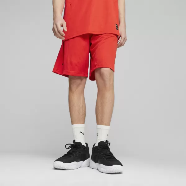  Pánské kraťasy PUMA HOOPS TEAM PRACTICE SHORT 676641_03 PUMA RED 