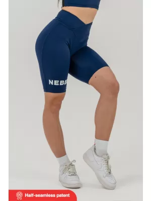 NEBBIA Leginové šortky s vysokým pasem 9 palce SNATCHED 614 DARK BLUE