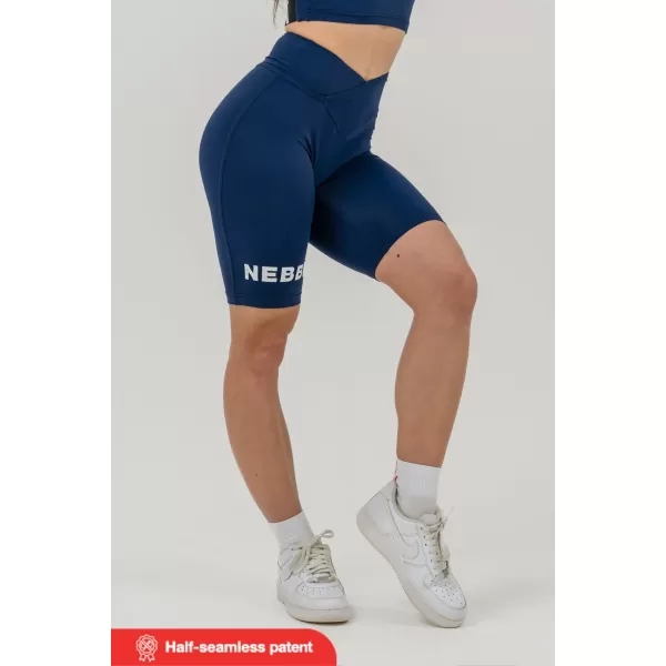  NEBBIA Leginové šortky s vysokým pasem 9 palce SNATCHED 614 DARK BLUE 