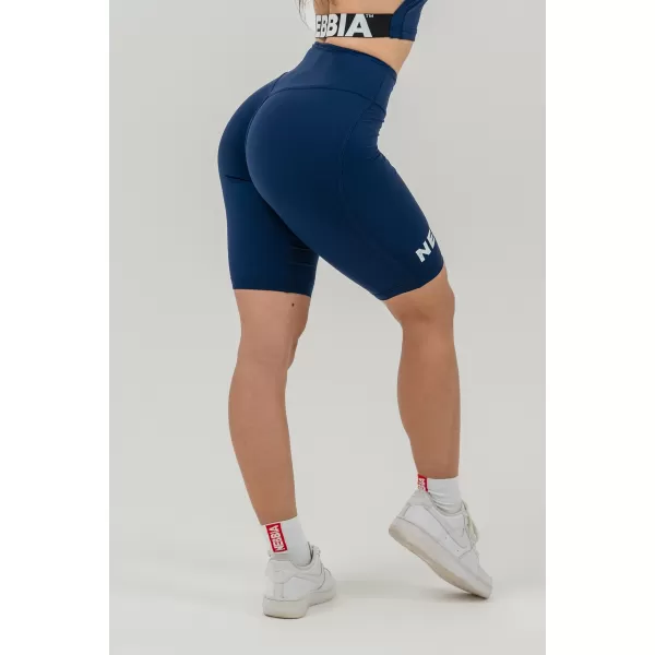  NEBBIA Leginové šortky s vysokým pasem 9 palce SNATCHED 614 DARK BLUE 