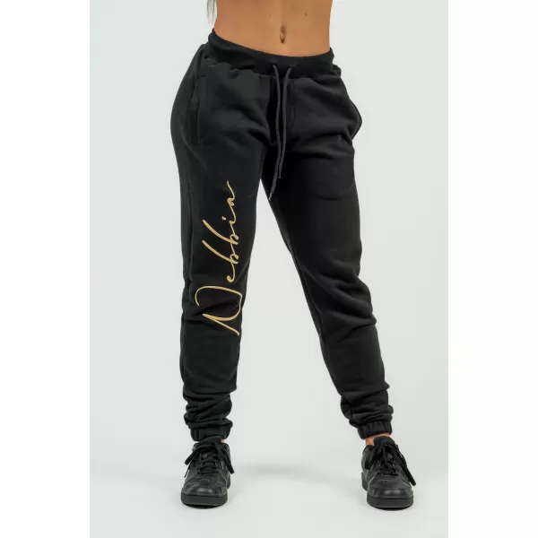  NEBBIA Dámské volné tepláky Signature INTENSE 846 BLACK/GOLD 